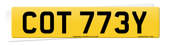 Registration number COT 773Y